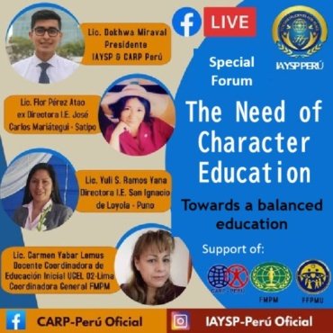 Online Special Forum “The Need for Character Education” #Peru